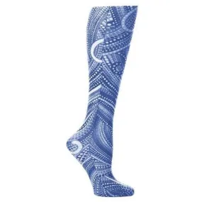 Lightweight Patterned Compression Socks in Denim Dotty in Regular & Plus Size