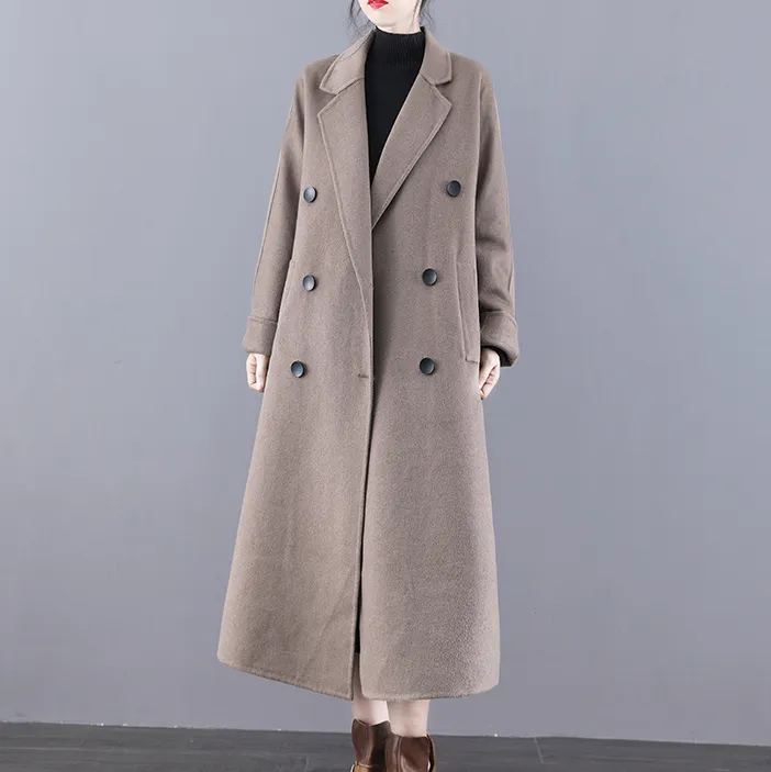 Long Wool Coat, Handmade Long Warm Women Wool Coat Jacket/1222