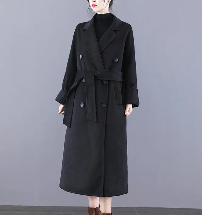 Long Wool Coat, Handmade Long Warm Women Wool Coat Jacket/1222