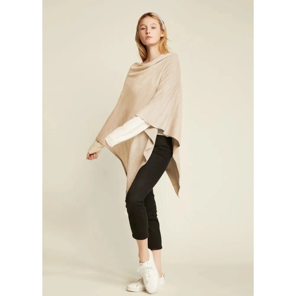 Look by M Basic Triangle Poncho Beige (Women's)