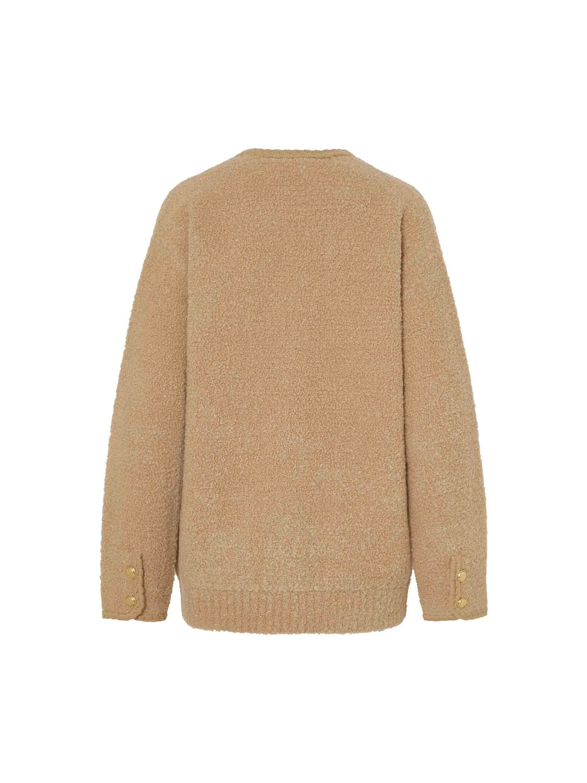 Loose Boucle Knit Cardigan