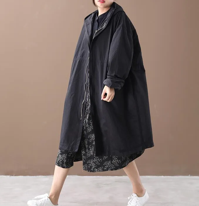 Loose Hooded Short Casual Coat A line Parka Plus Size Coat Jacket