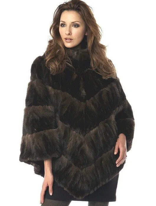 M. Miller Russian Sable Poncho in Brown J75 FW24