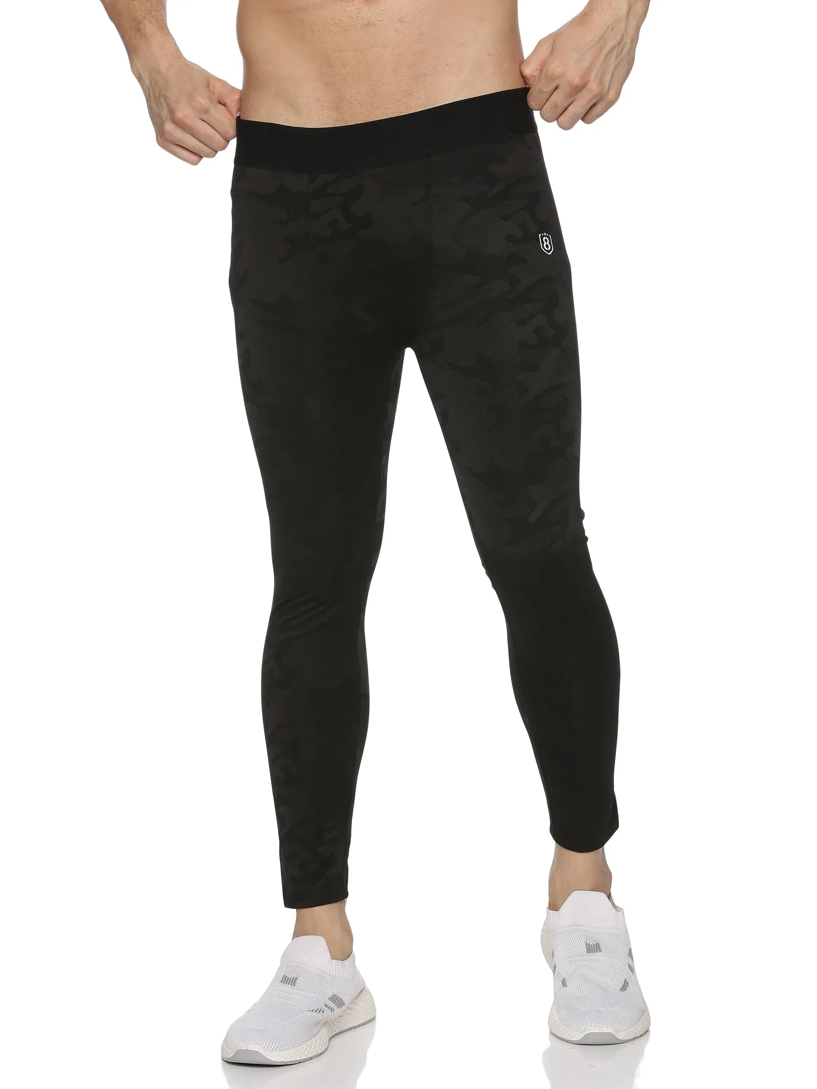 Men Black Tights with Elasticated Waist