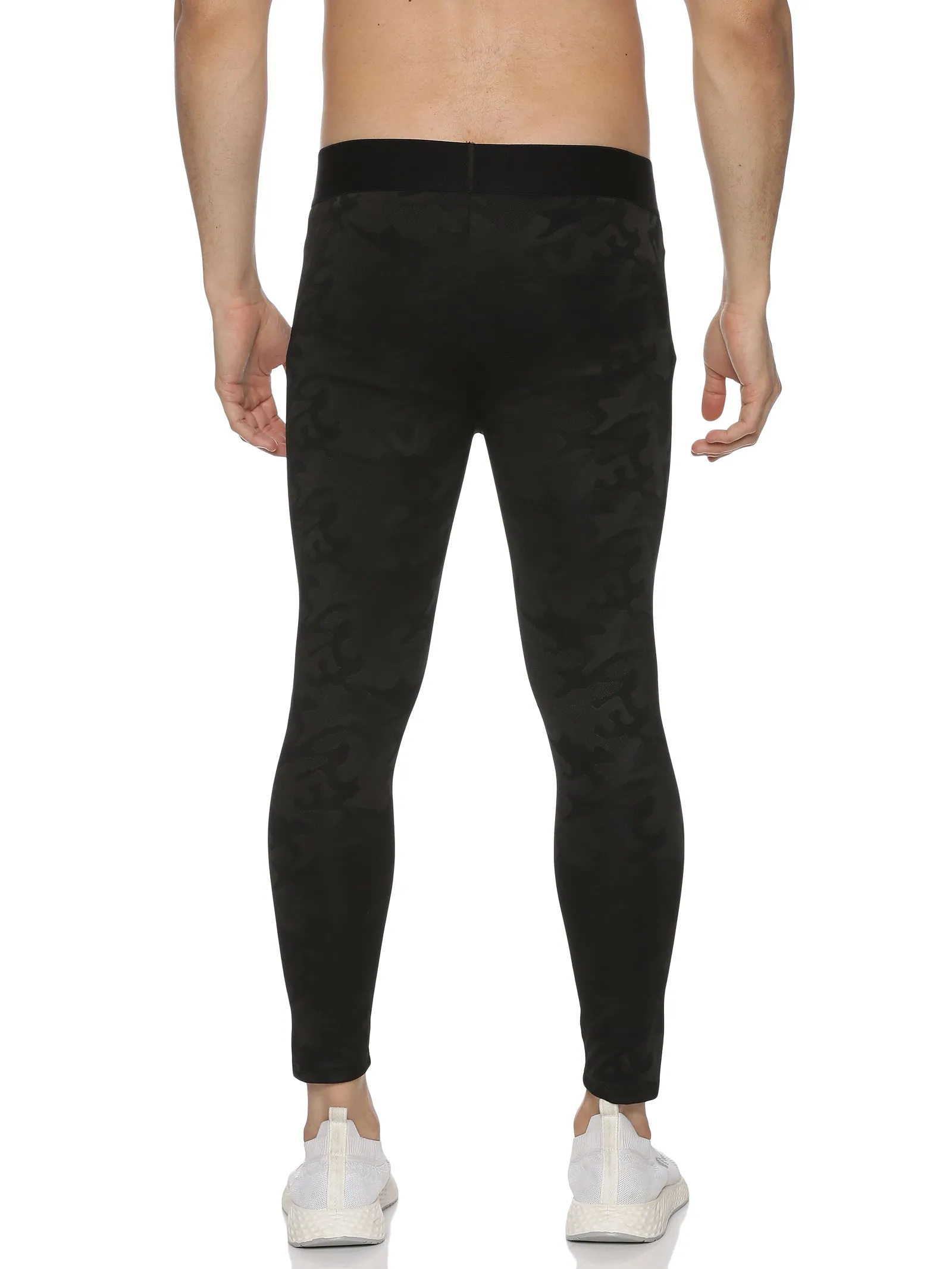 Men Black Tights with Elasticated Waist