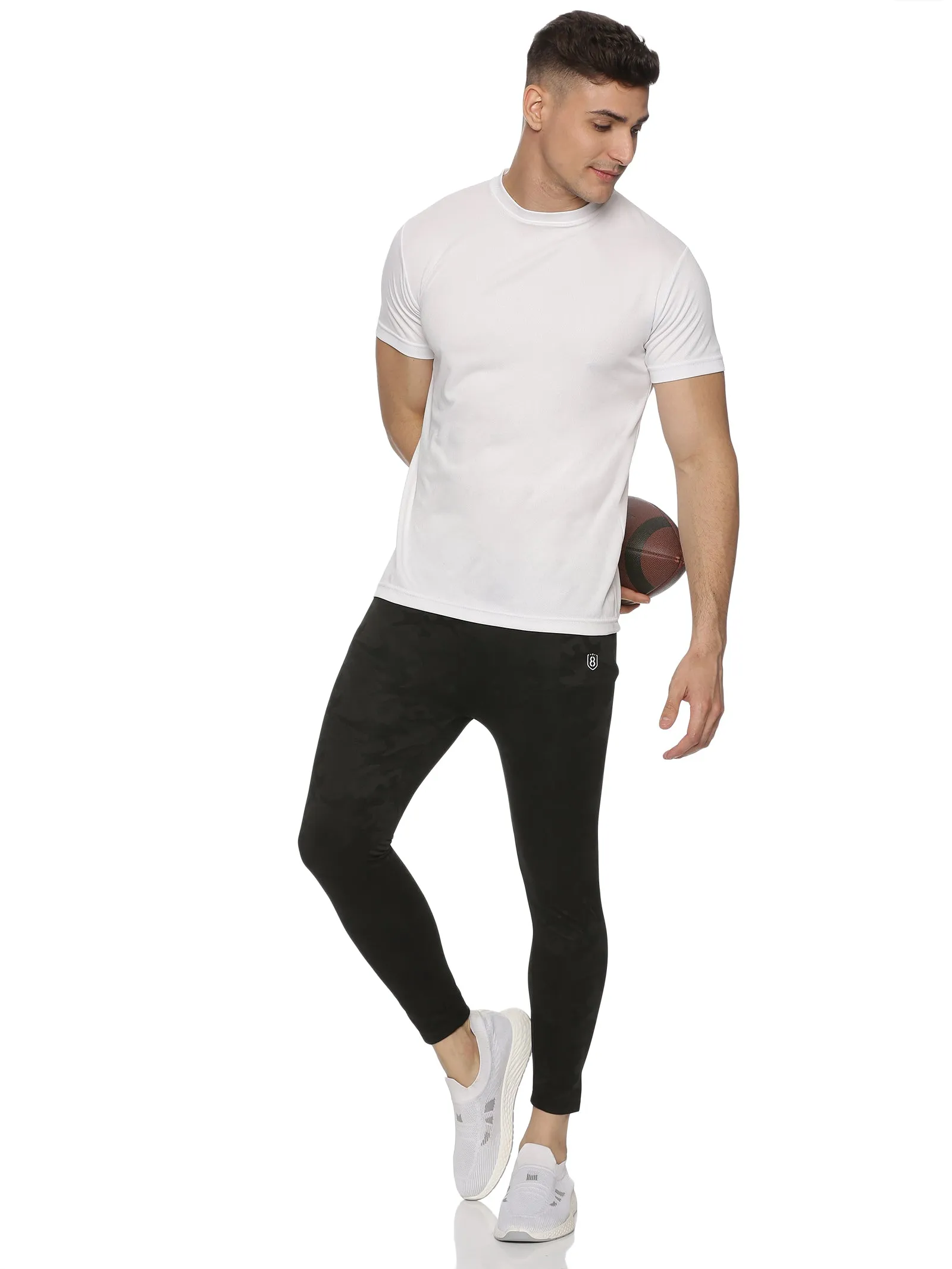 Men Black Tights with Elasticated Waist