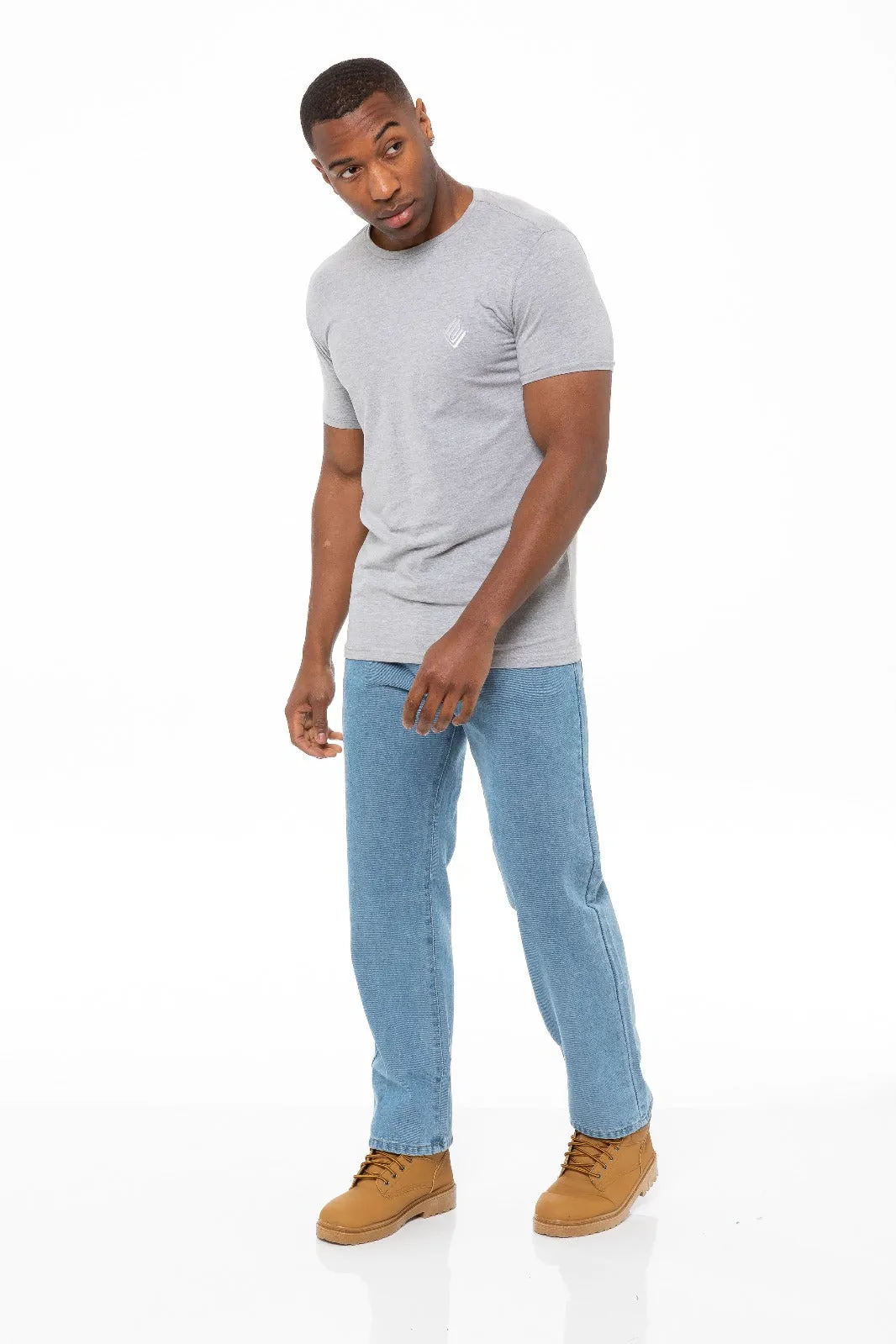 Mens Bleach Wash Classic Denim Jeans BCB2 | Blue Circle Designer Menswear