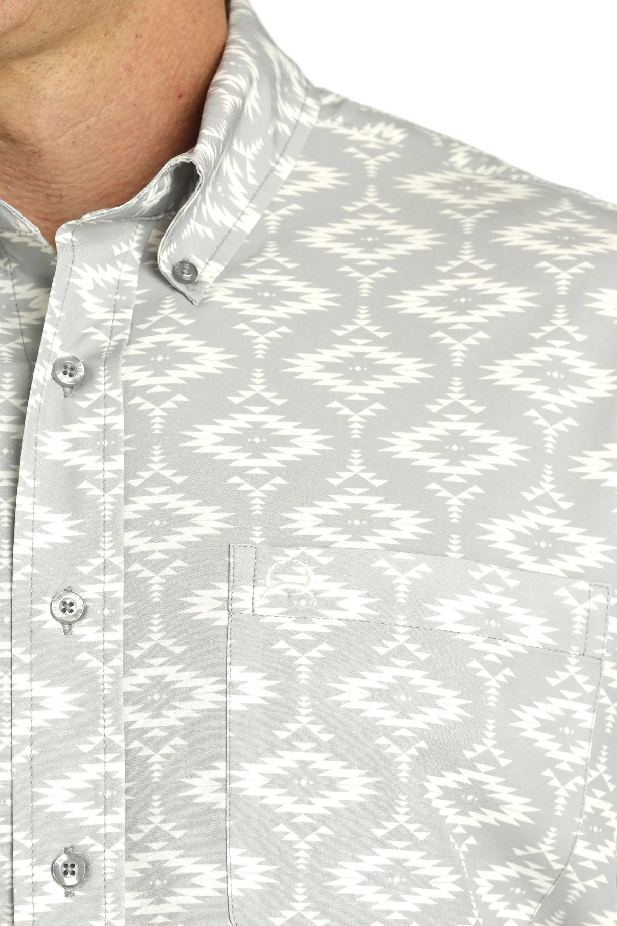 Men's Cinch Arenaflex Aztec Print Short Sleeve Button Down