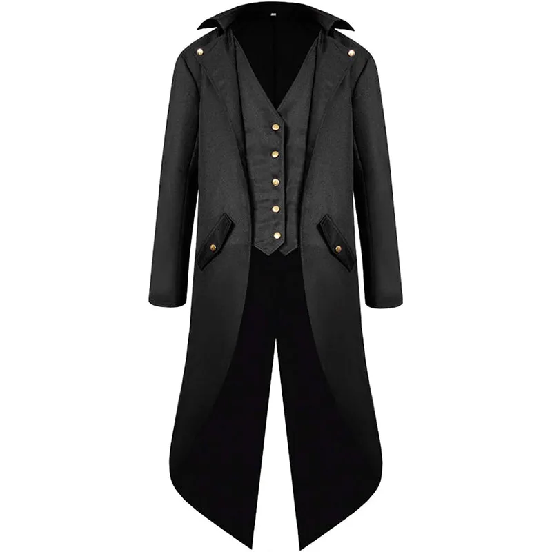 Men's Kid's Gothic Medieval Tailcoat Jacket Steampunk Vintage Victorian Coat