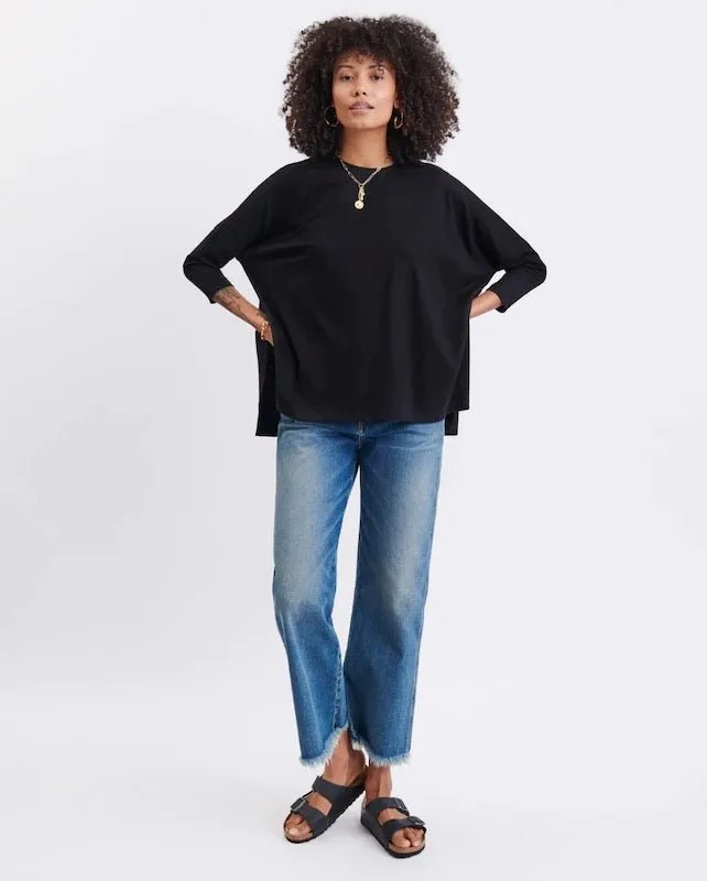 MerSea Catalina Slub Tee Shirt in Solid Black