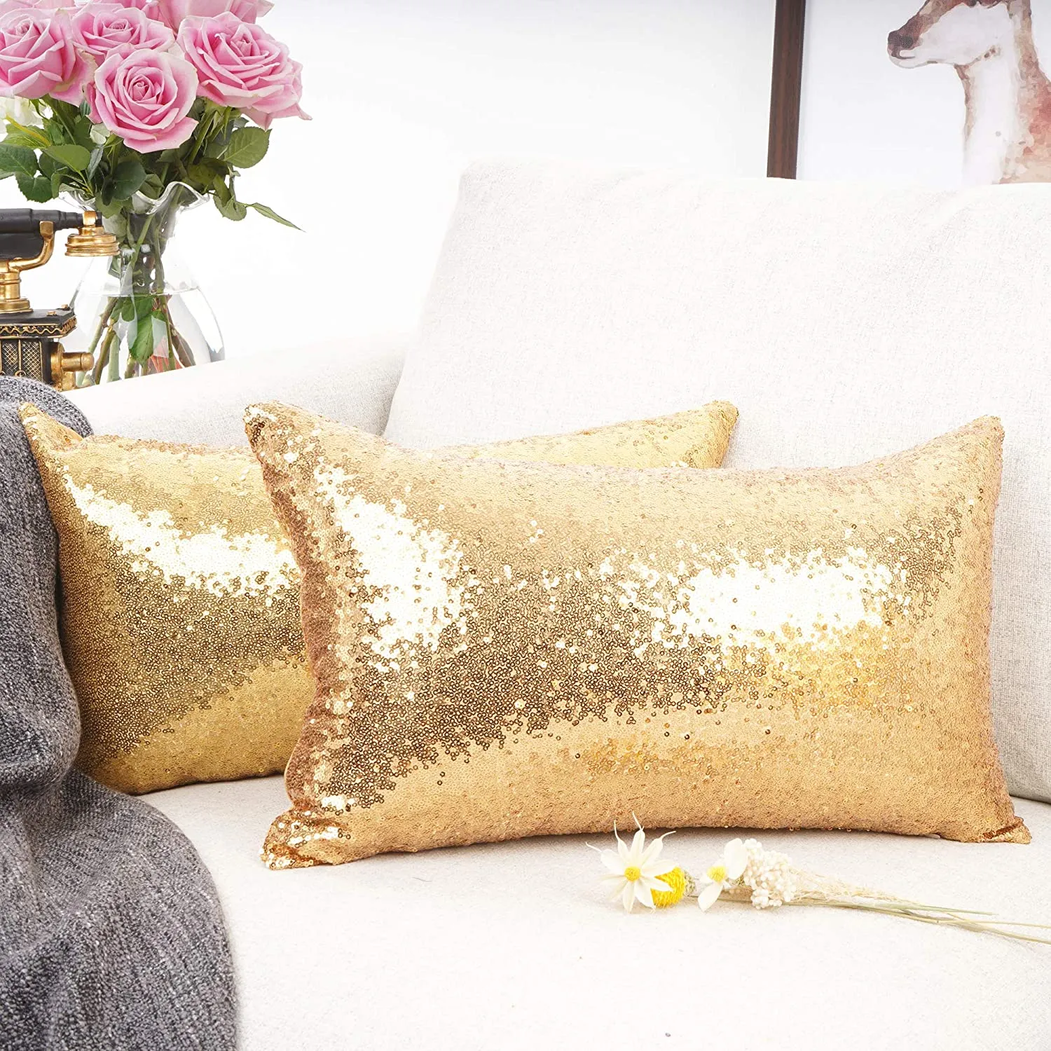 Metallic Gold Pillows