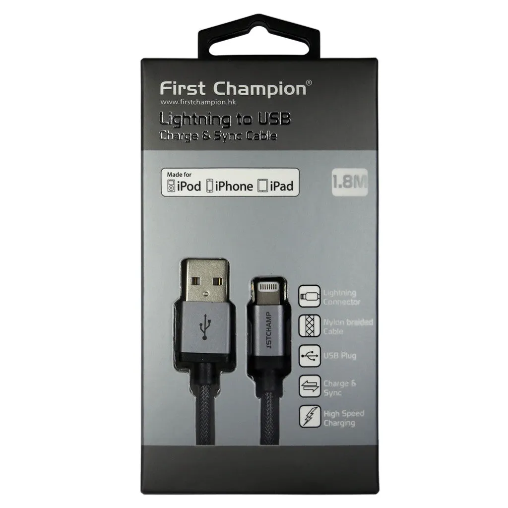 MFi Lightning to USB Cables 180cm By First Champion