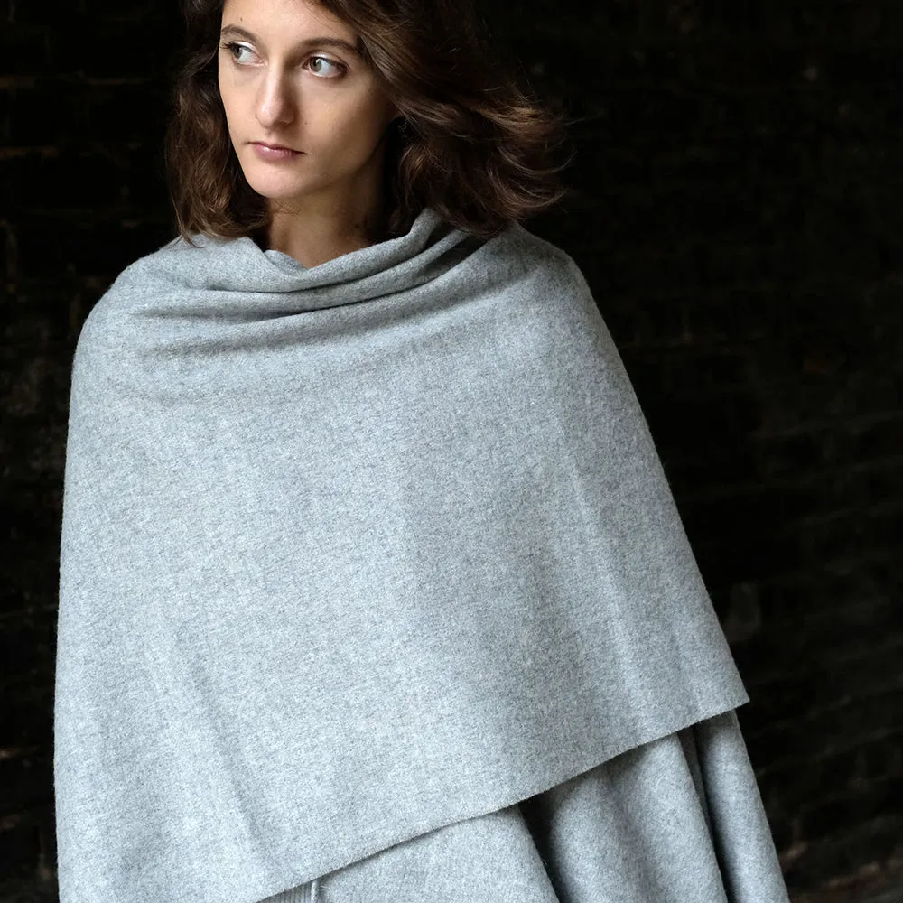 Mini Poncho in Silver Grey