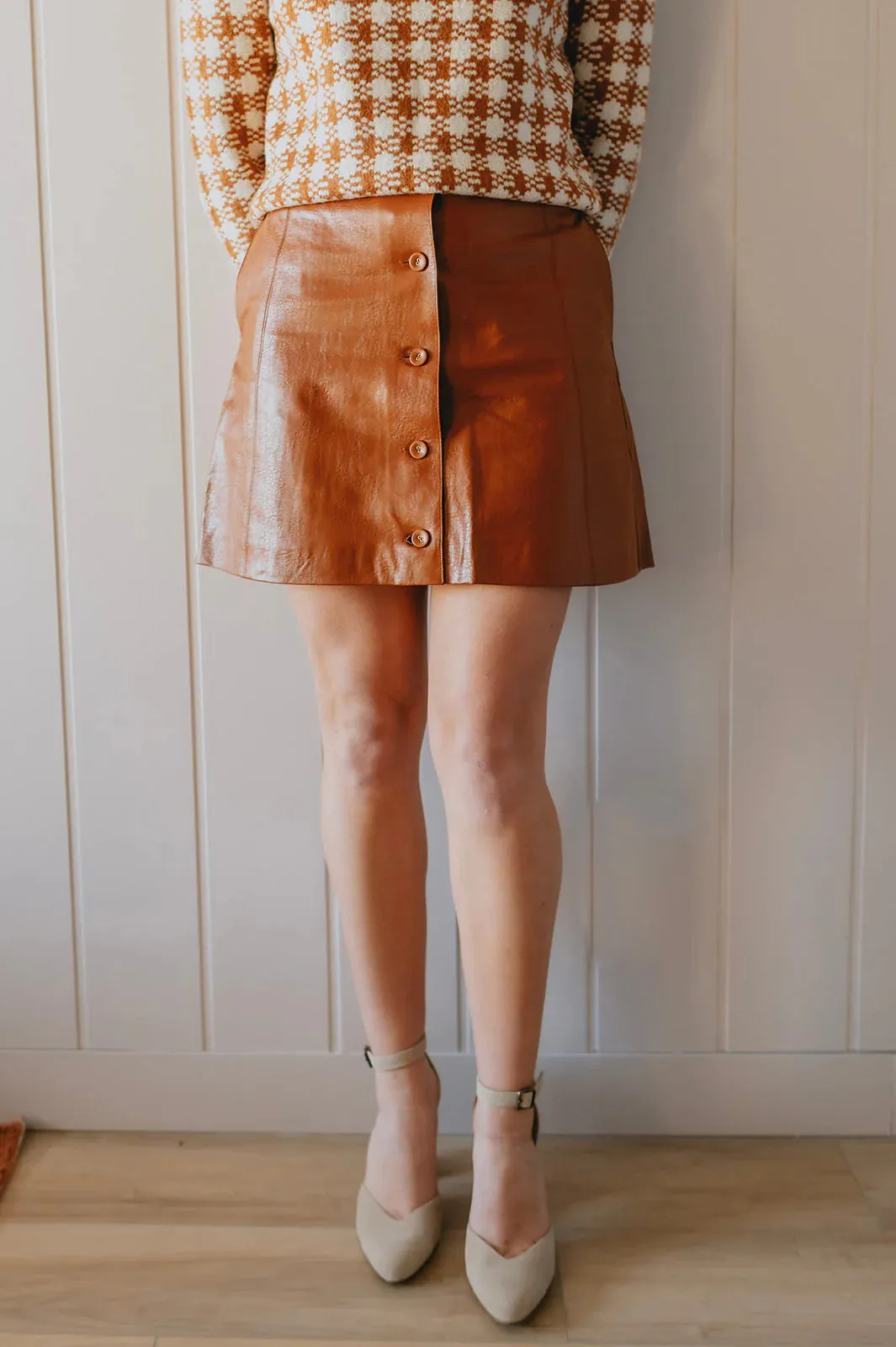 MISFIT ITEM - The Theodora Faux Leather Skirt by FRNCH // Size XL