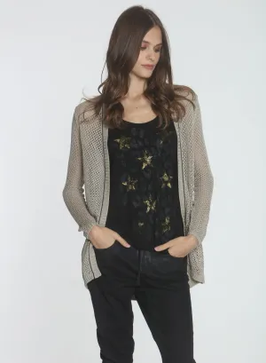 Molly Mesh Cardigan - Almond