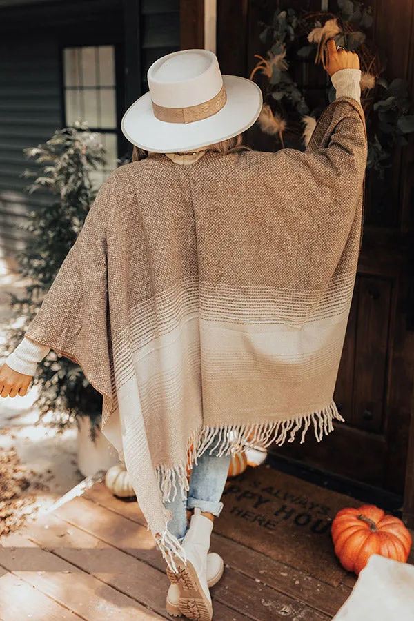 Morning Flight Poncho In Mocha