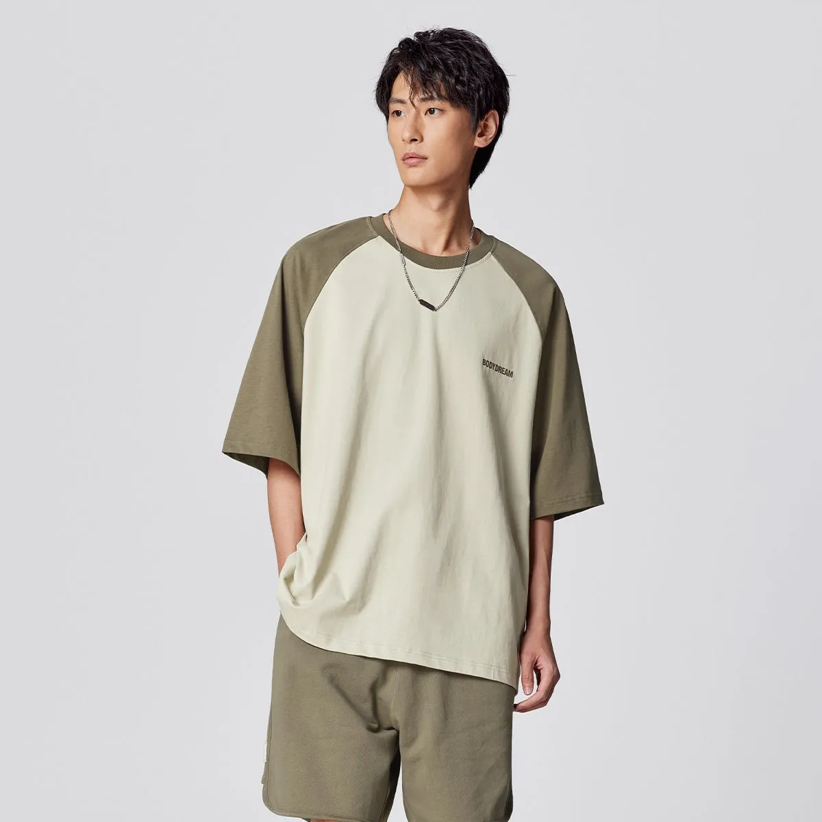 Moutain View Oversized Baseball Olive Tee