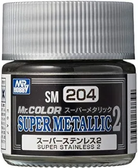 Mr. Hobby SM204 Mr. Color Super Metallic Stainless 2 Lacquer Paint 10ml