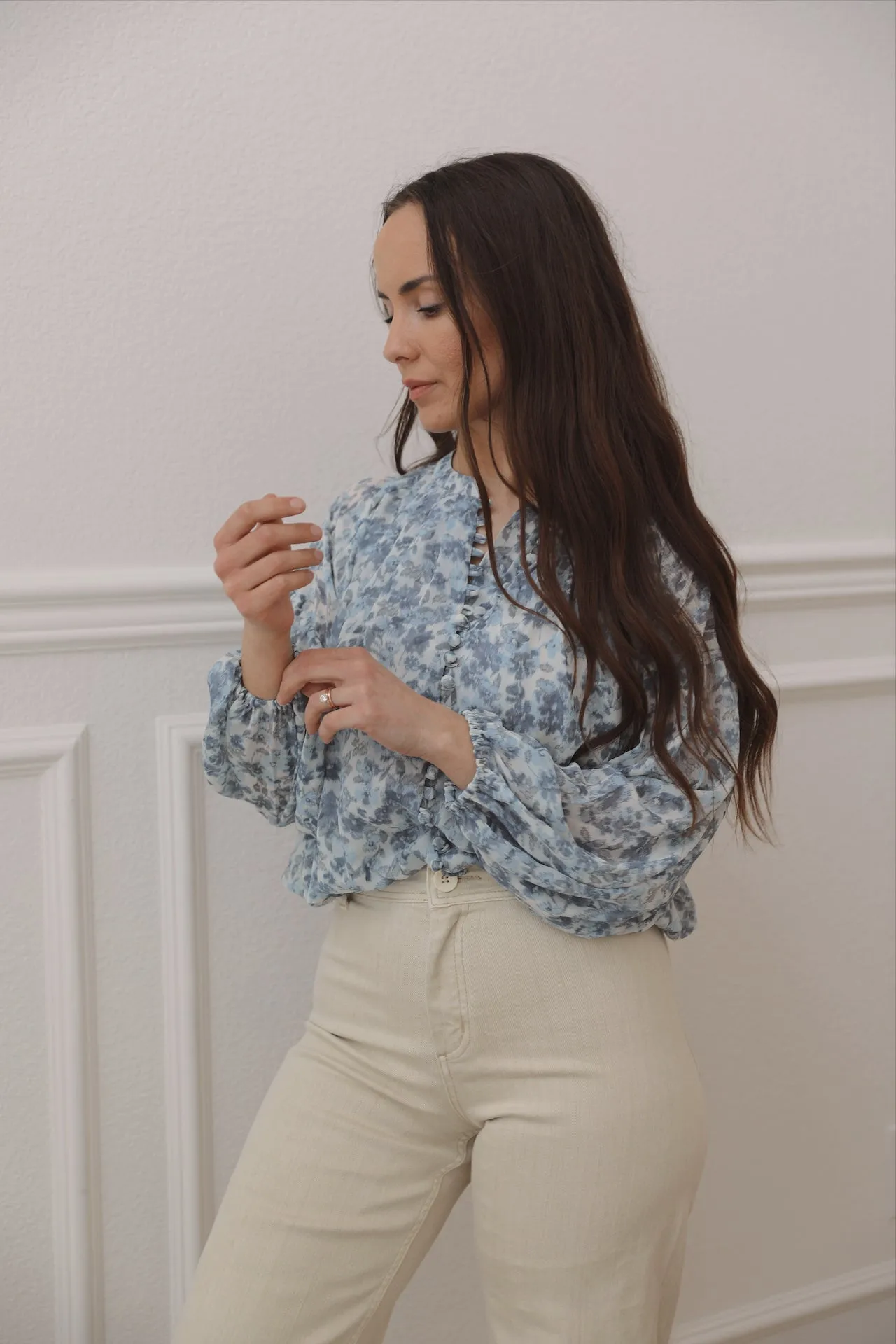 Myra Blue Floral Top