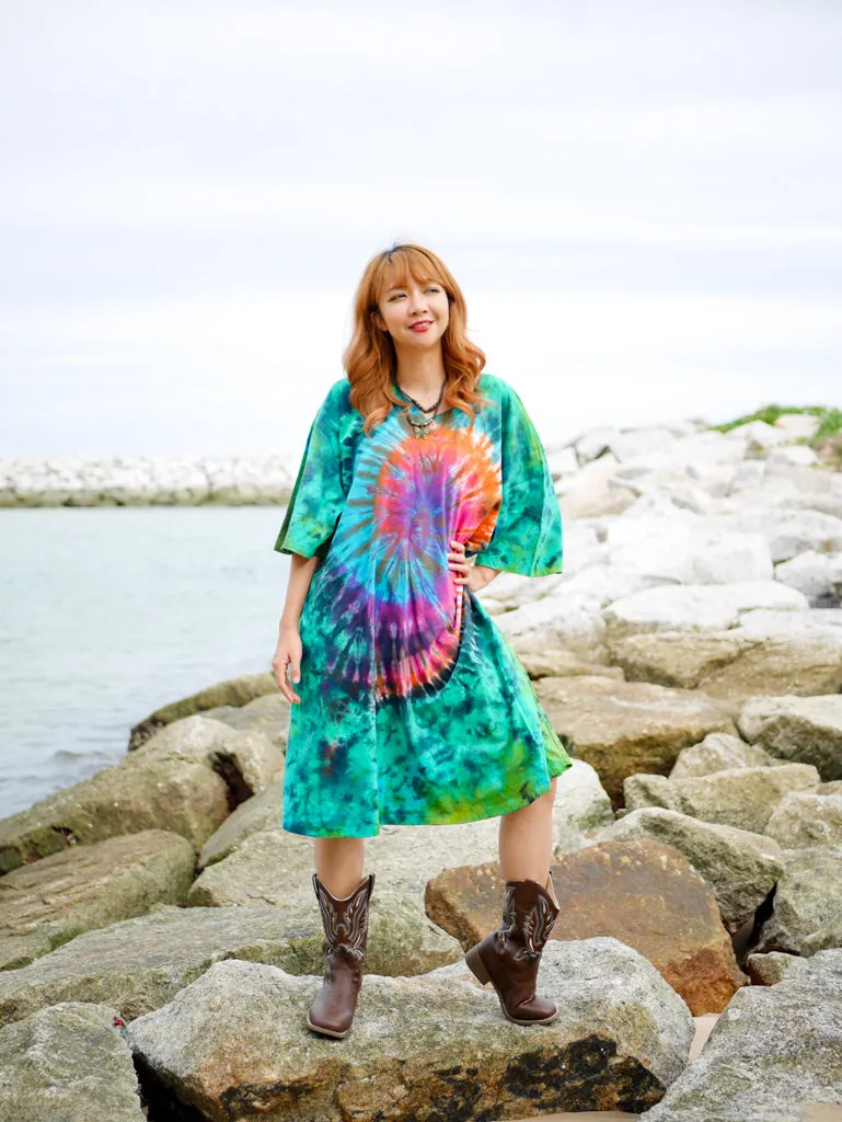 Mystic Meadow Hippie Oversized Cotton Tunic Shirt Dress