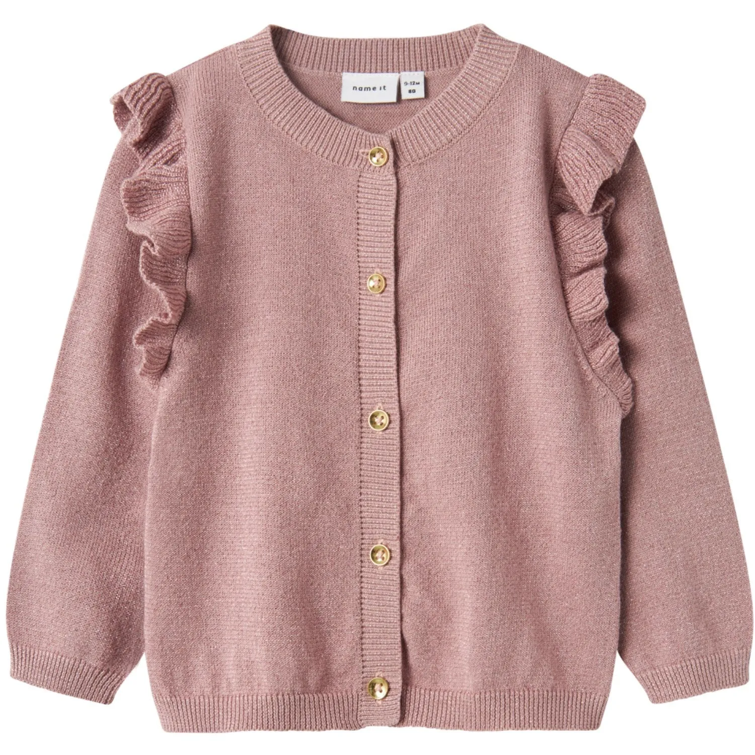 Name It Deauville Mauve Tone In Tone Lurex Abinne Knit Cardigan Noos