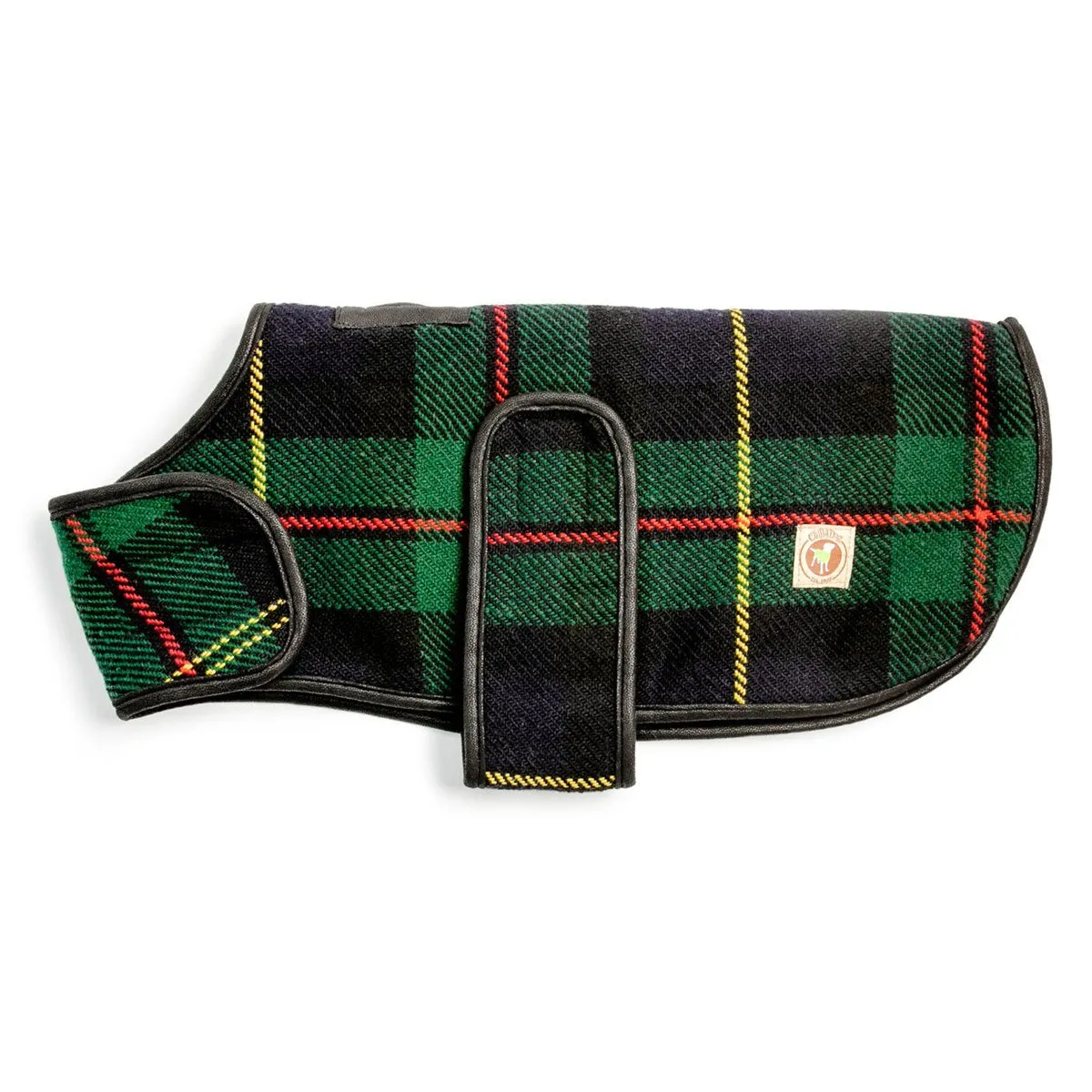 Navy Plaid Blanket Dog Coat