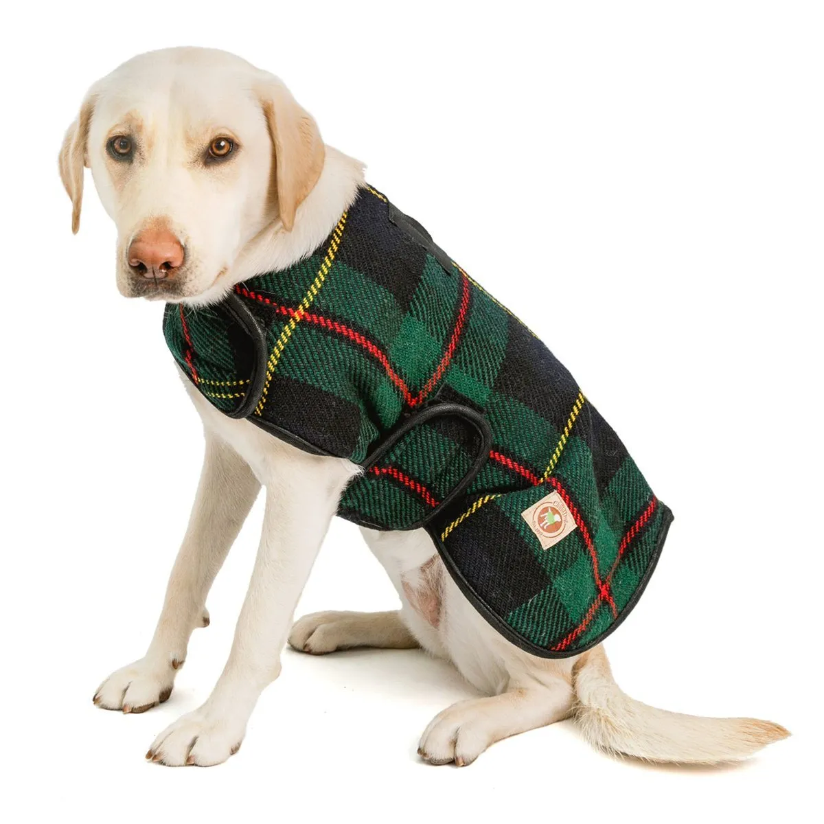 Navy Plaid Blanket Dog Coat