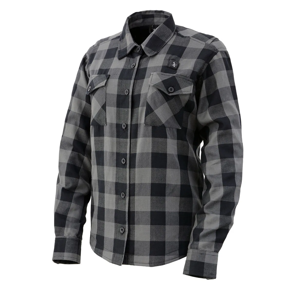 Nexgen Heat Women's NXL2601SET Bonnie Black - Grey Heated Flannel Sleeve Shirt for Outdoor Activities w/ Battery