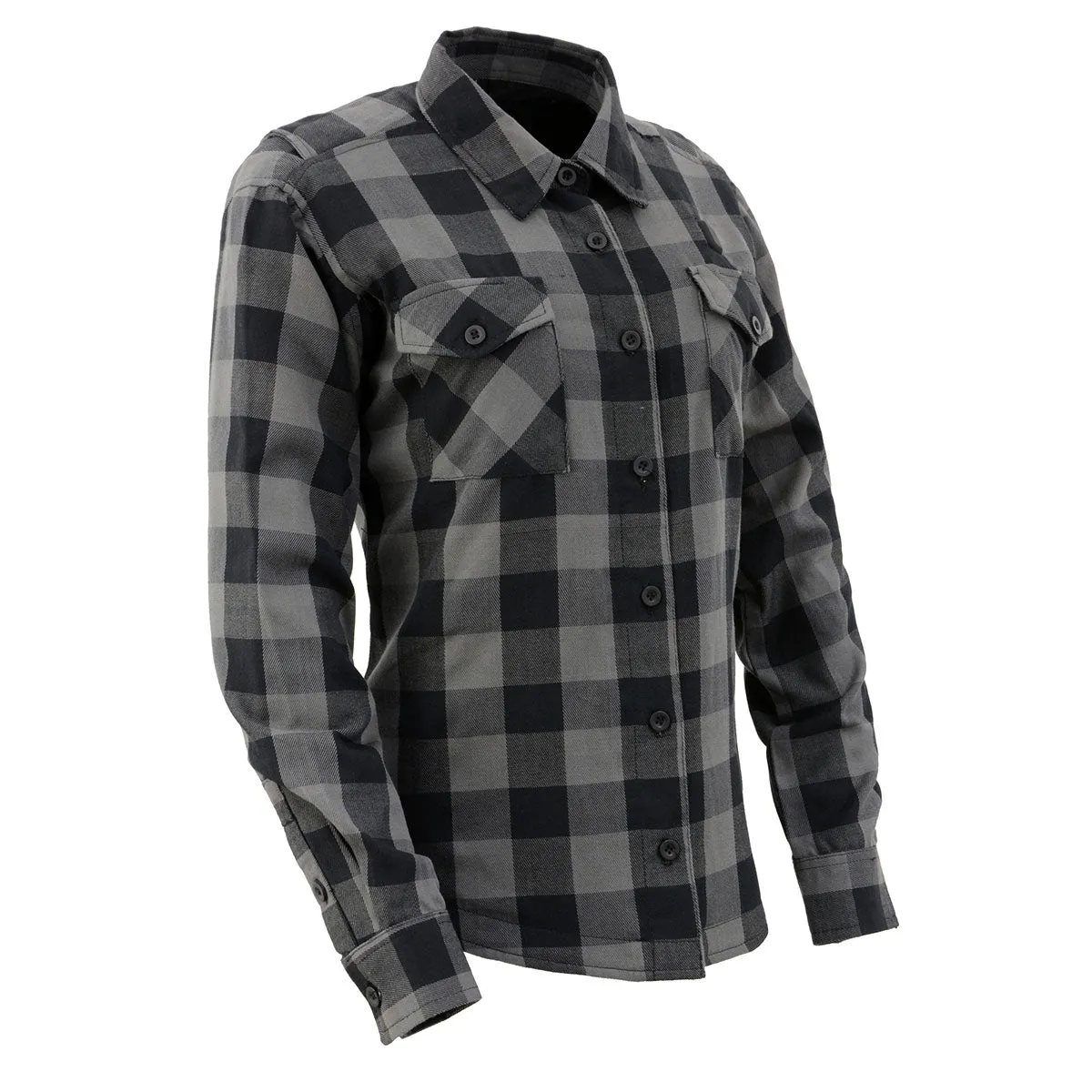 Nexgen Heat Women's NXL2601SET Bonnie Black - Grey Heated Flannel Sleeve Shirt for Outdoor Activities w/ Battery