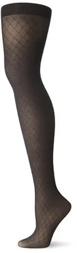 NO NONSENSE - Great Shapes Diamond Control Top Textured Tights Black Large - 1 Pair