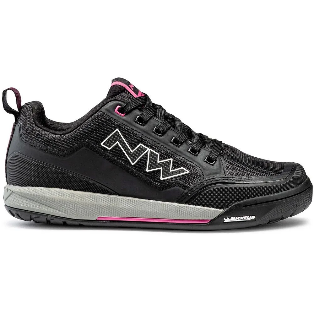 Northwave Women Clan Flat Shoes - Black/Fuchsia