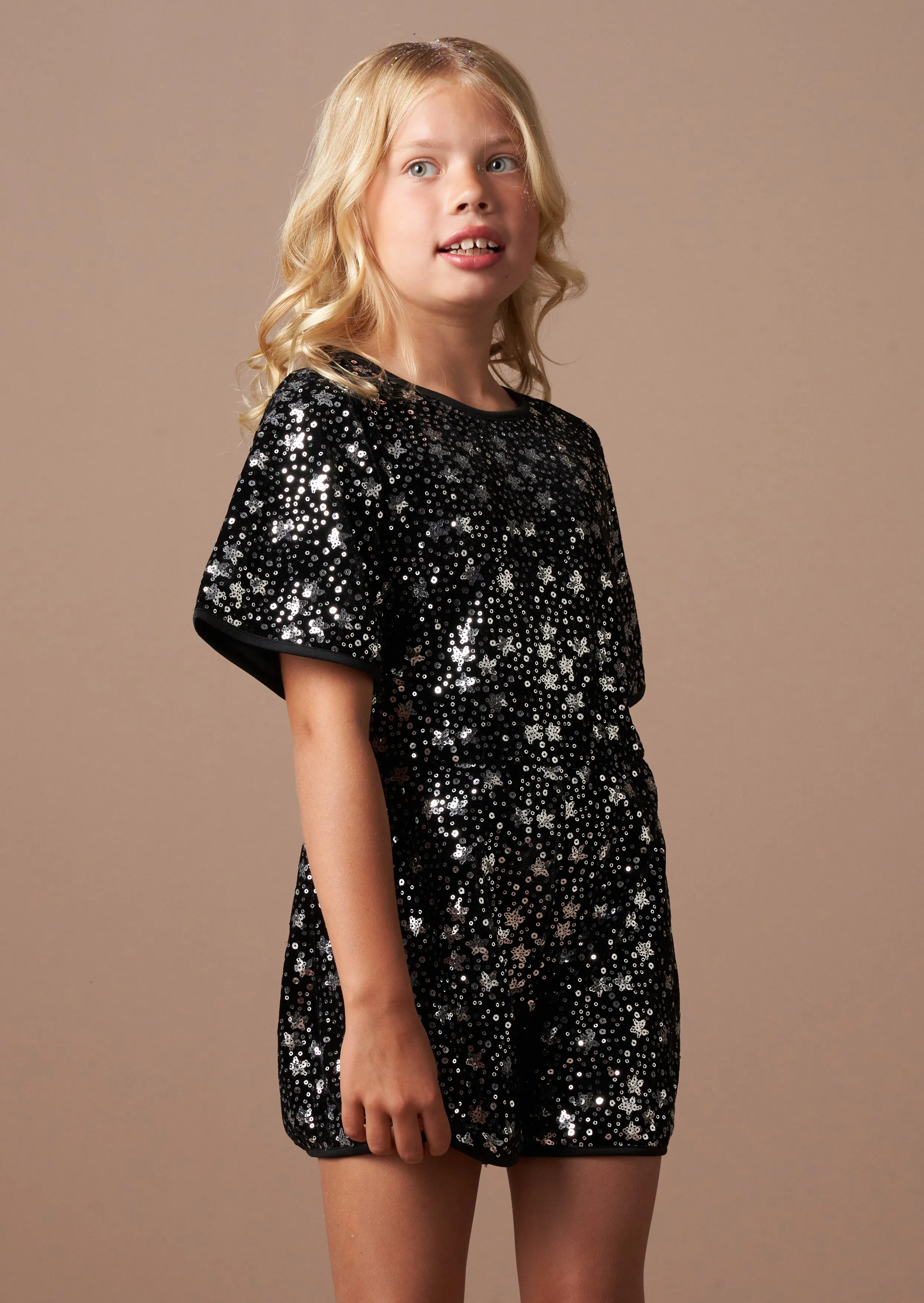 Nova Black Sequin Playsuit