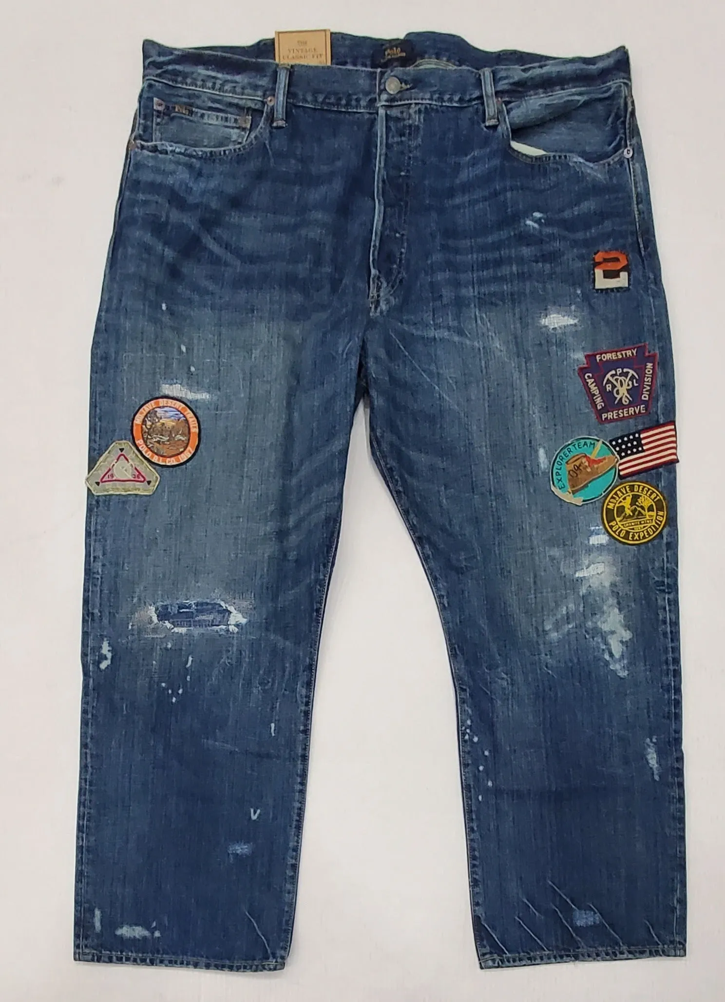 Nwt Polo Ralph Lauren Patches Distressed Classic Fit Jeans