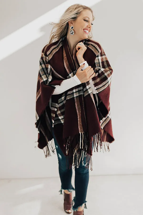 On The Nice List Plaid Poncho