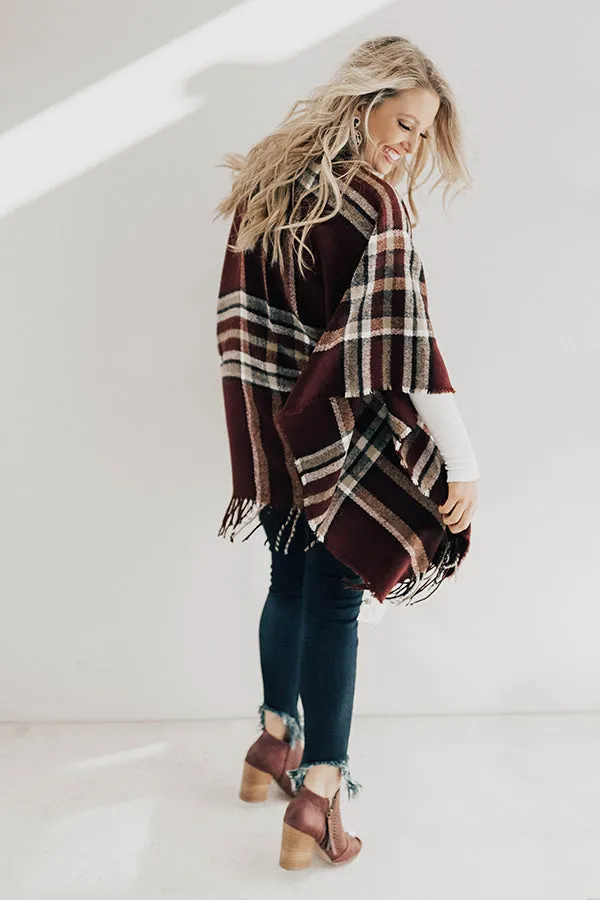 On The Nice List Plaid Poncho