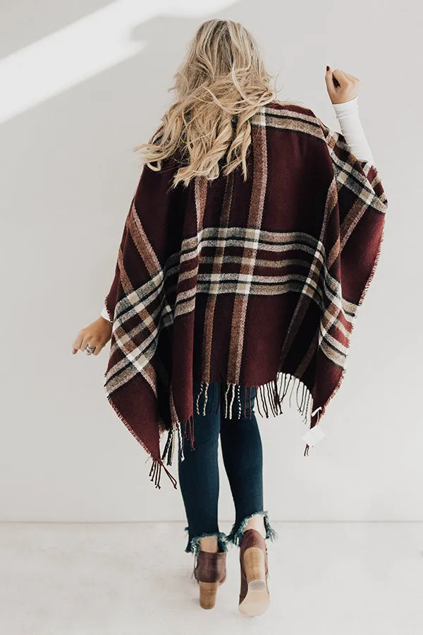 On The Nice List Plaid Poncho