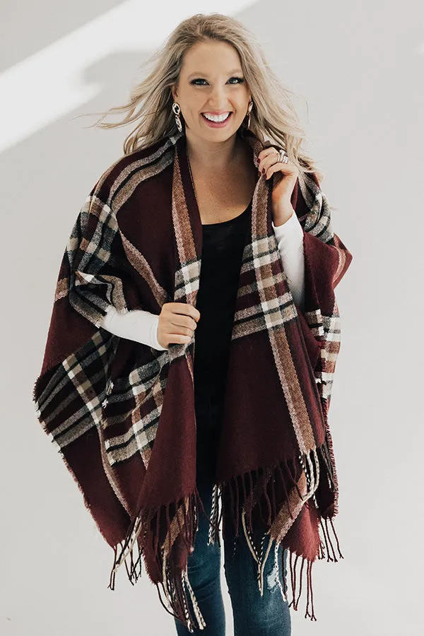 On The Nice List Plaid Poncho