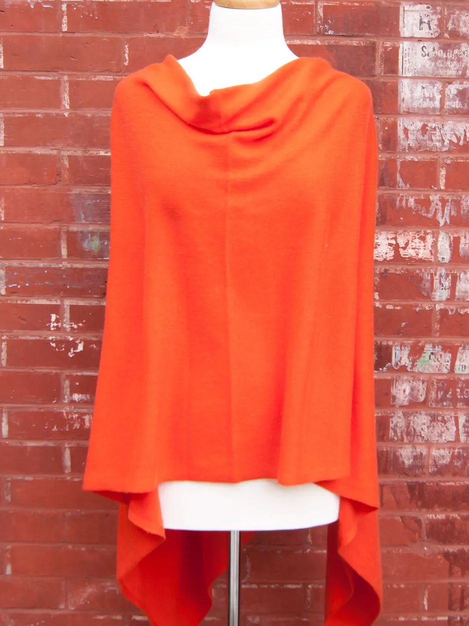 Orange Cashmere Poncho