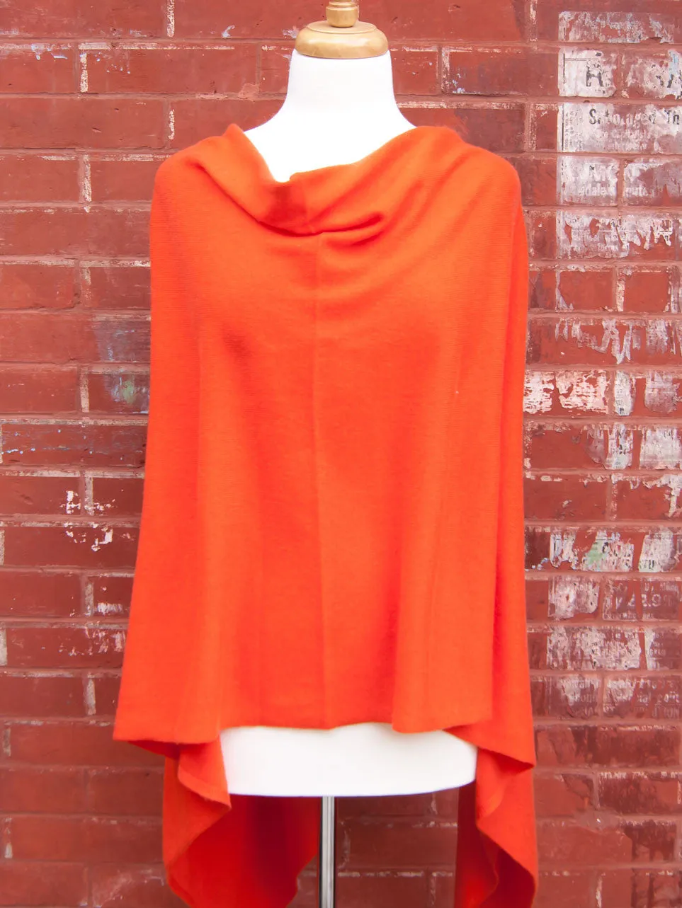 Orange Cashmere Poncho