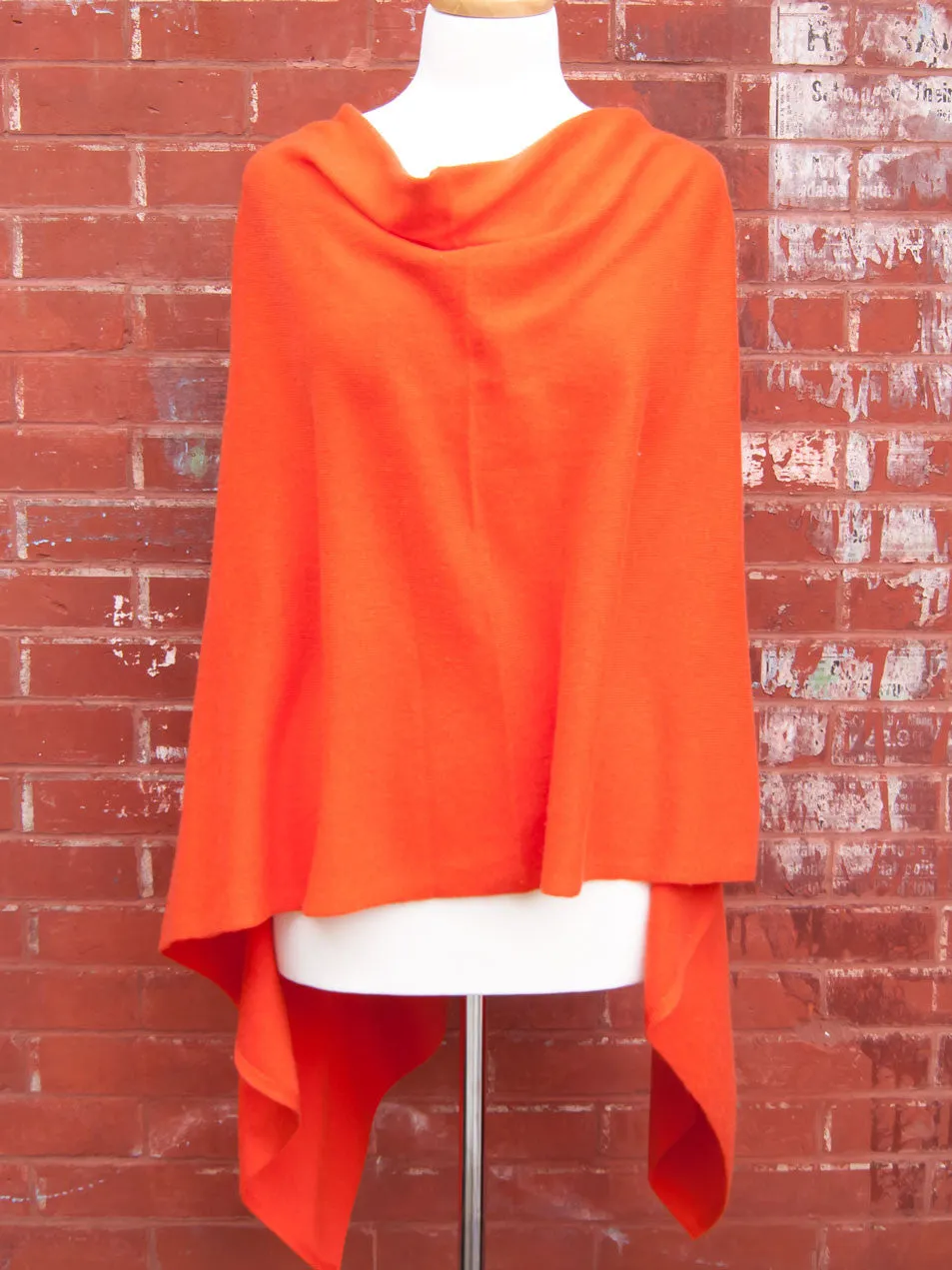 Orange Cashmere Poncho