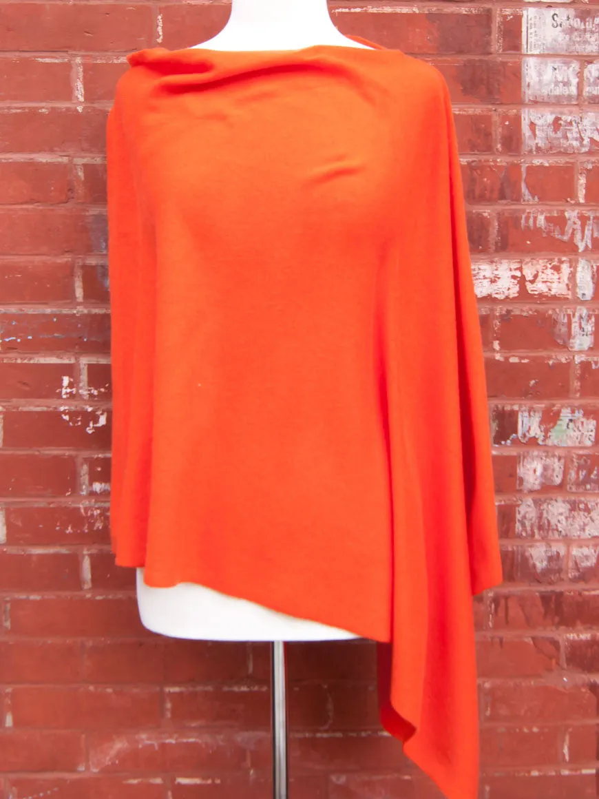 Orange Cashmere Poncho