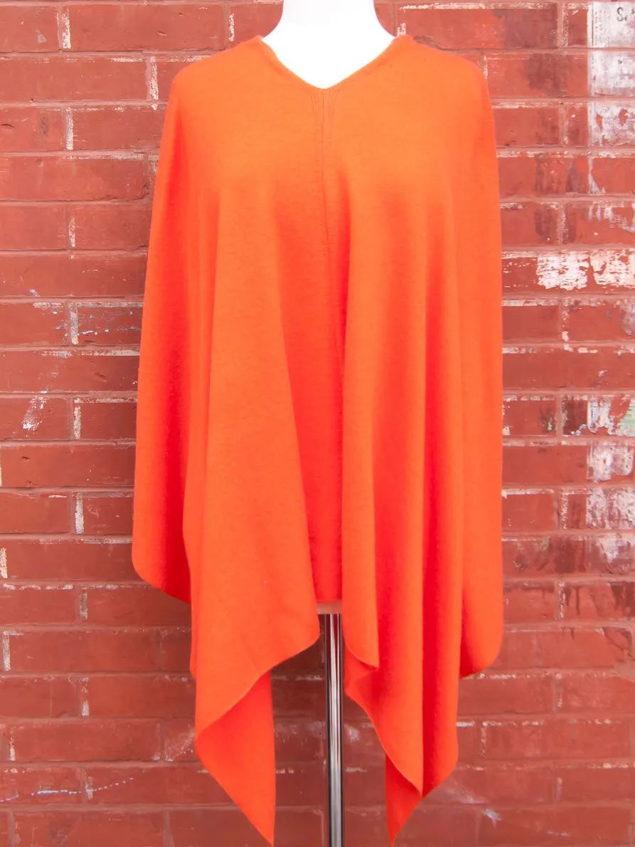 Orange Cashmere Poncho