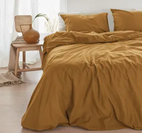 Organic Cotton Quilt Cover Set Range Ochre