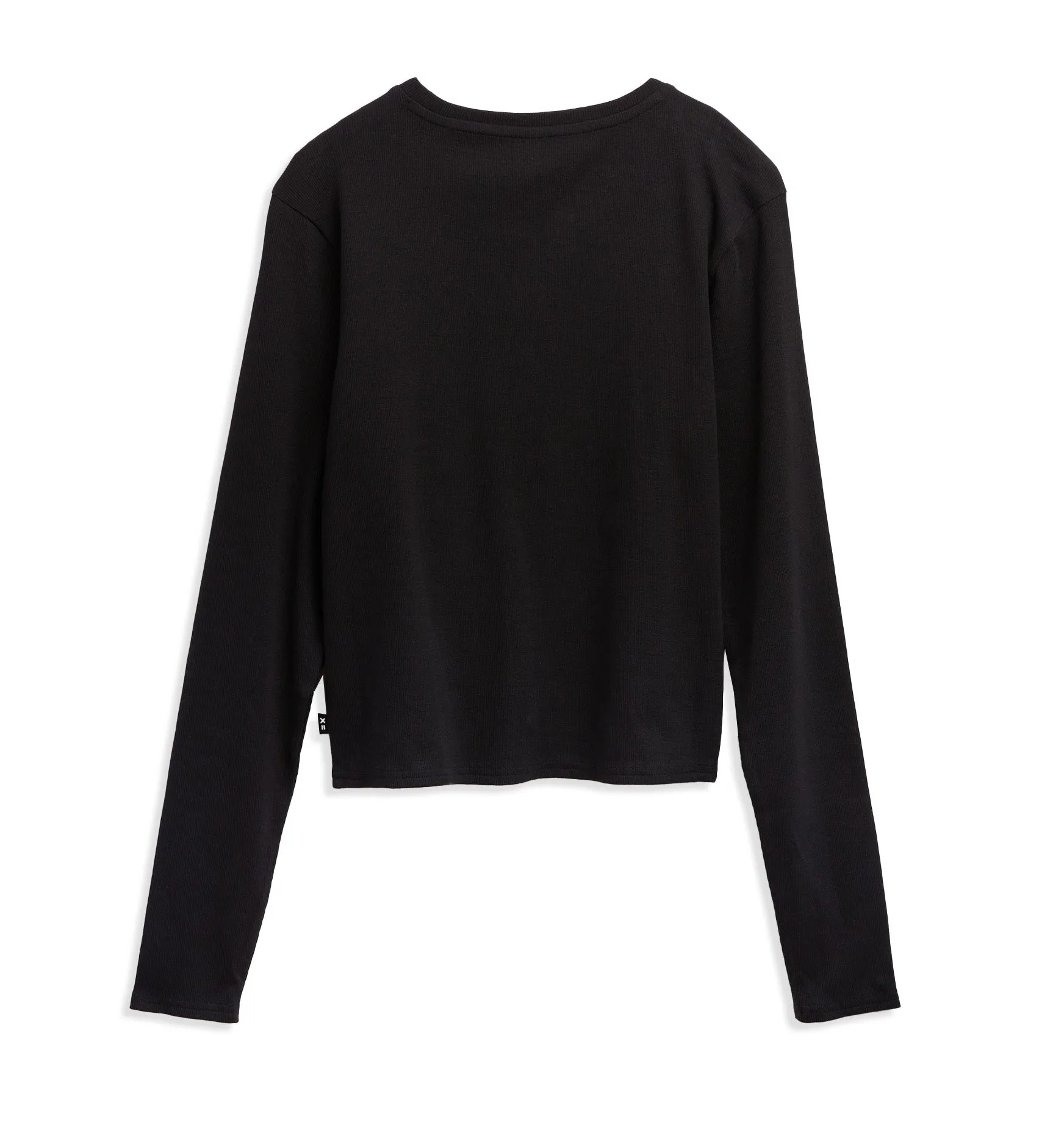 Organic Cotton Rib Long Sleeve Tee - Black