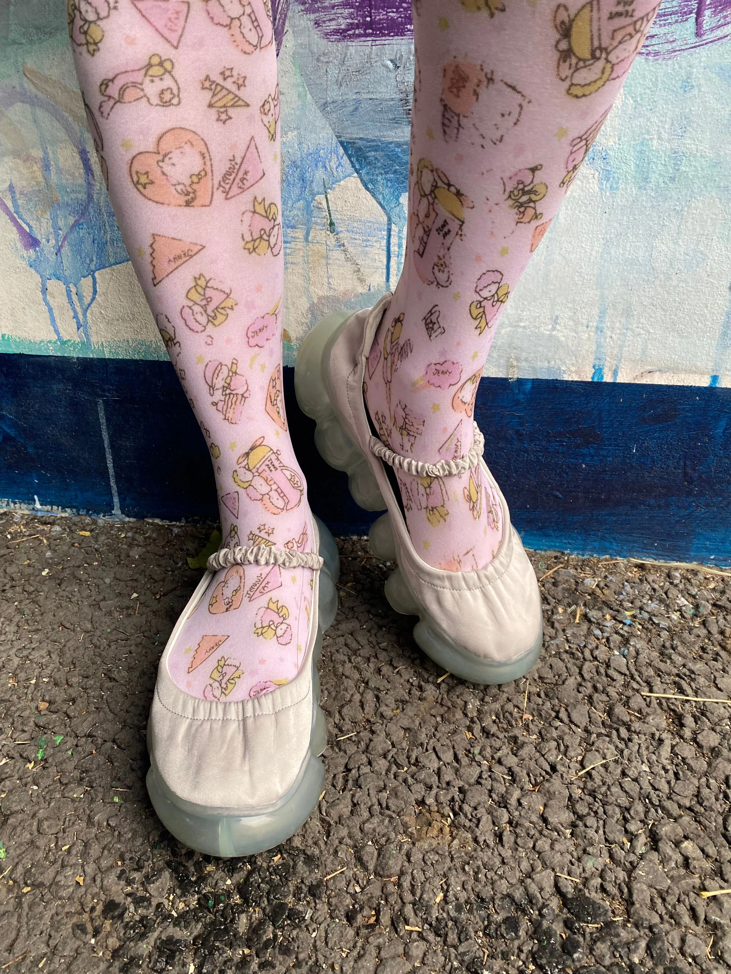 Original Print Tights / Pink Cartoon