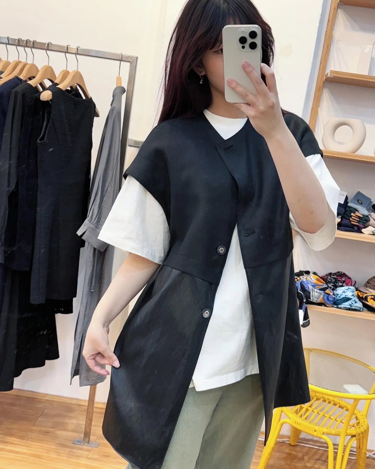 Oversize Black Vest