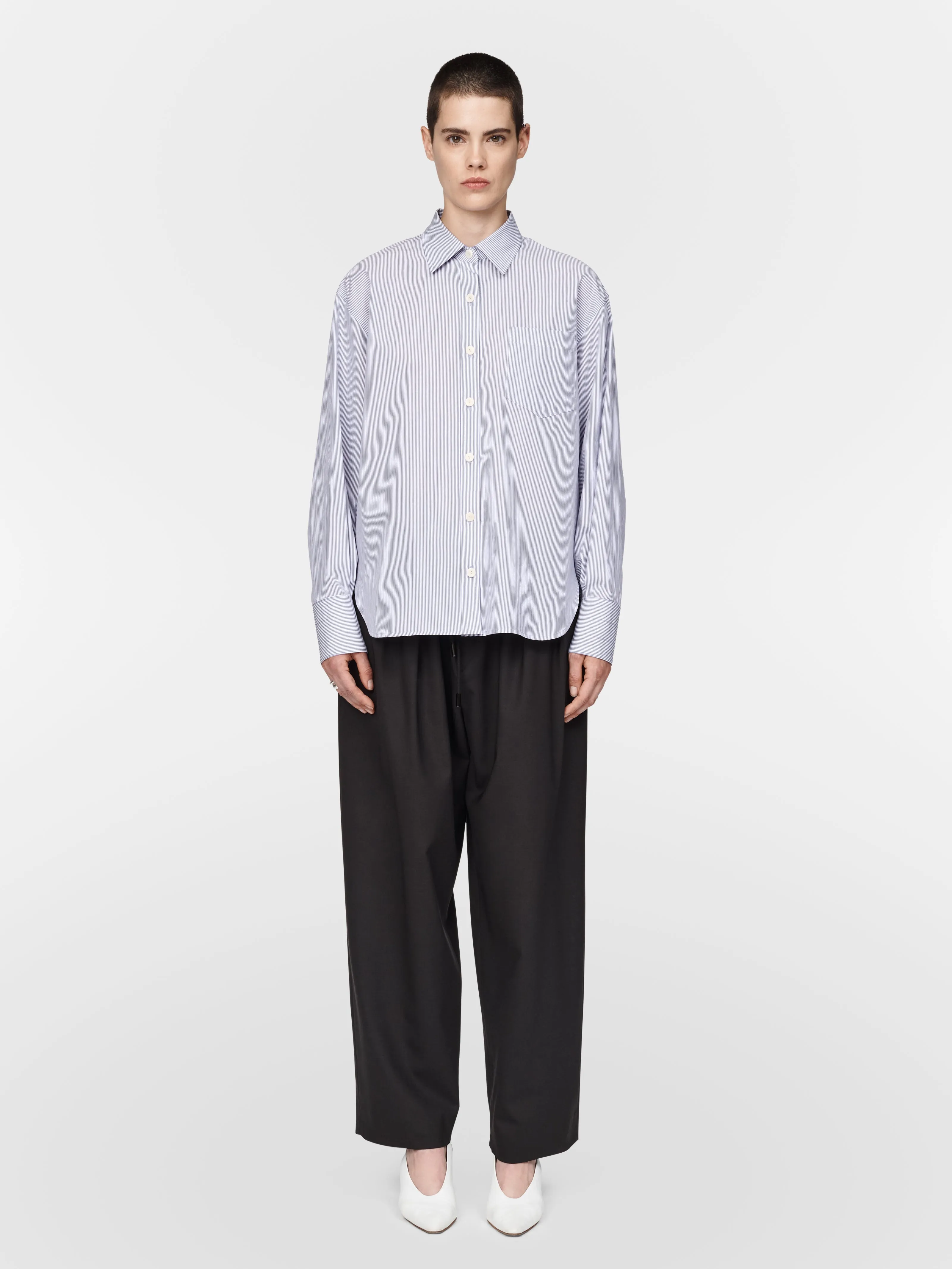 Oversized Shirt in Lilac Stripe