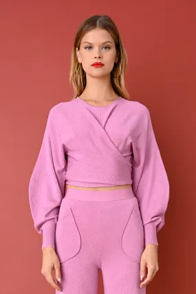 Pink Lurex Ballet Wrap Top