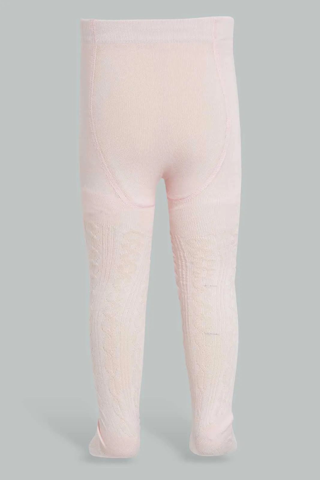 Pink Textured Stockings For Baby Girls