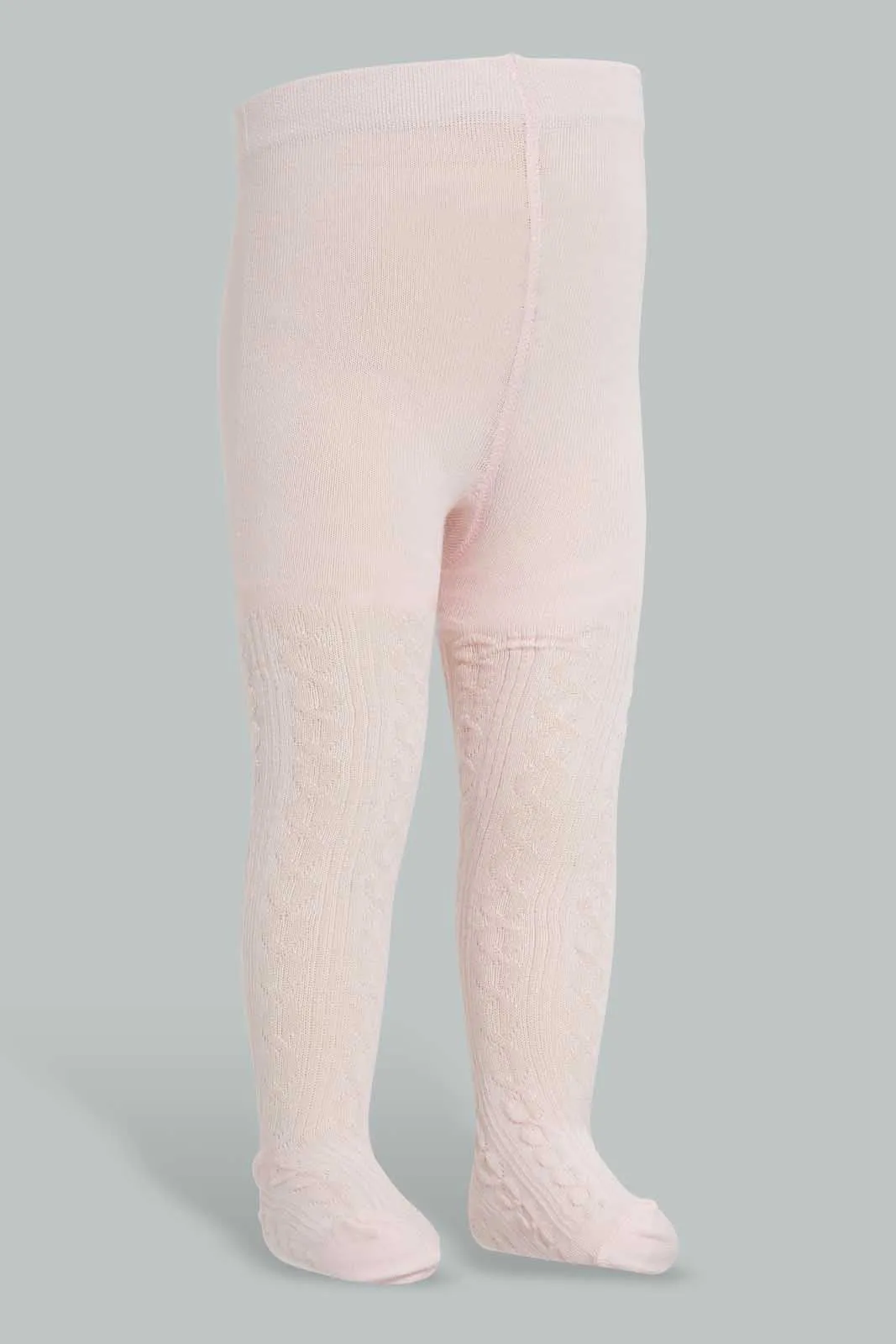 Pink Textured Stockings For Baby Girls